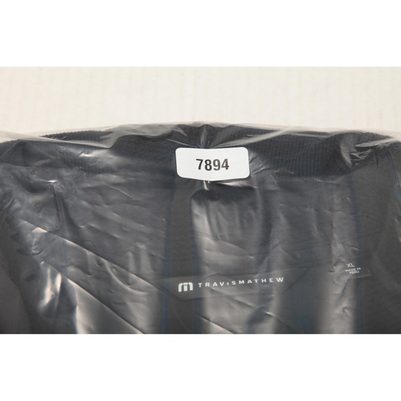 TravisMathew Sweater Men XL Black Button Front Pristine Shore Cardigan Knit Golf - Picture 12 of 12